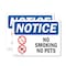 Signmission No Smoking No Pets OSHA Notice Sign, Plastic, 10in W x 7in L, 2PK OS-2PACK-NS-P-710-L-14806 - alternate 1